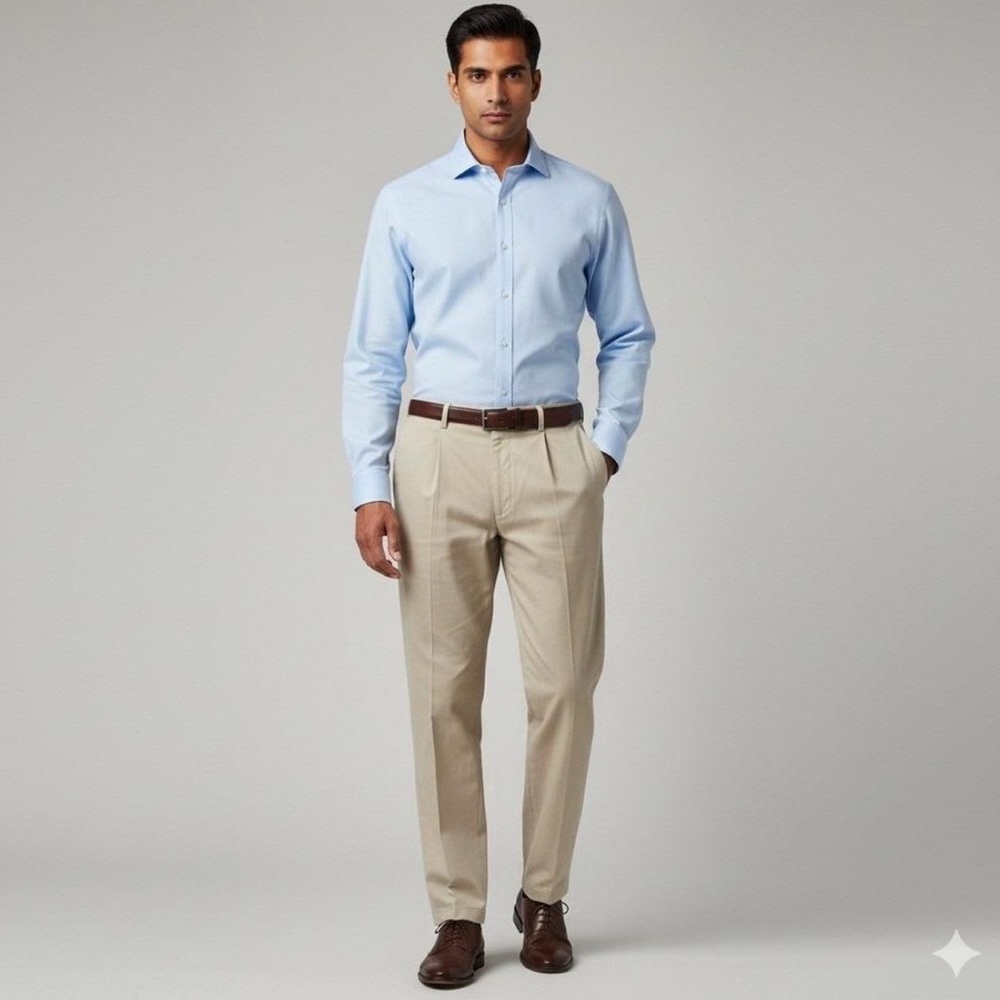 Tommy Hilfiger Chino Khacki Men's Beige Tommy Khacki’s - Classic Tailored 42x32